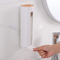 FemKey Caja de Algodón de Maquillaje- sin Rastro Baño Montado en la Pared Tapa de Madera Desmaquillador de Plástico Caja…